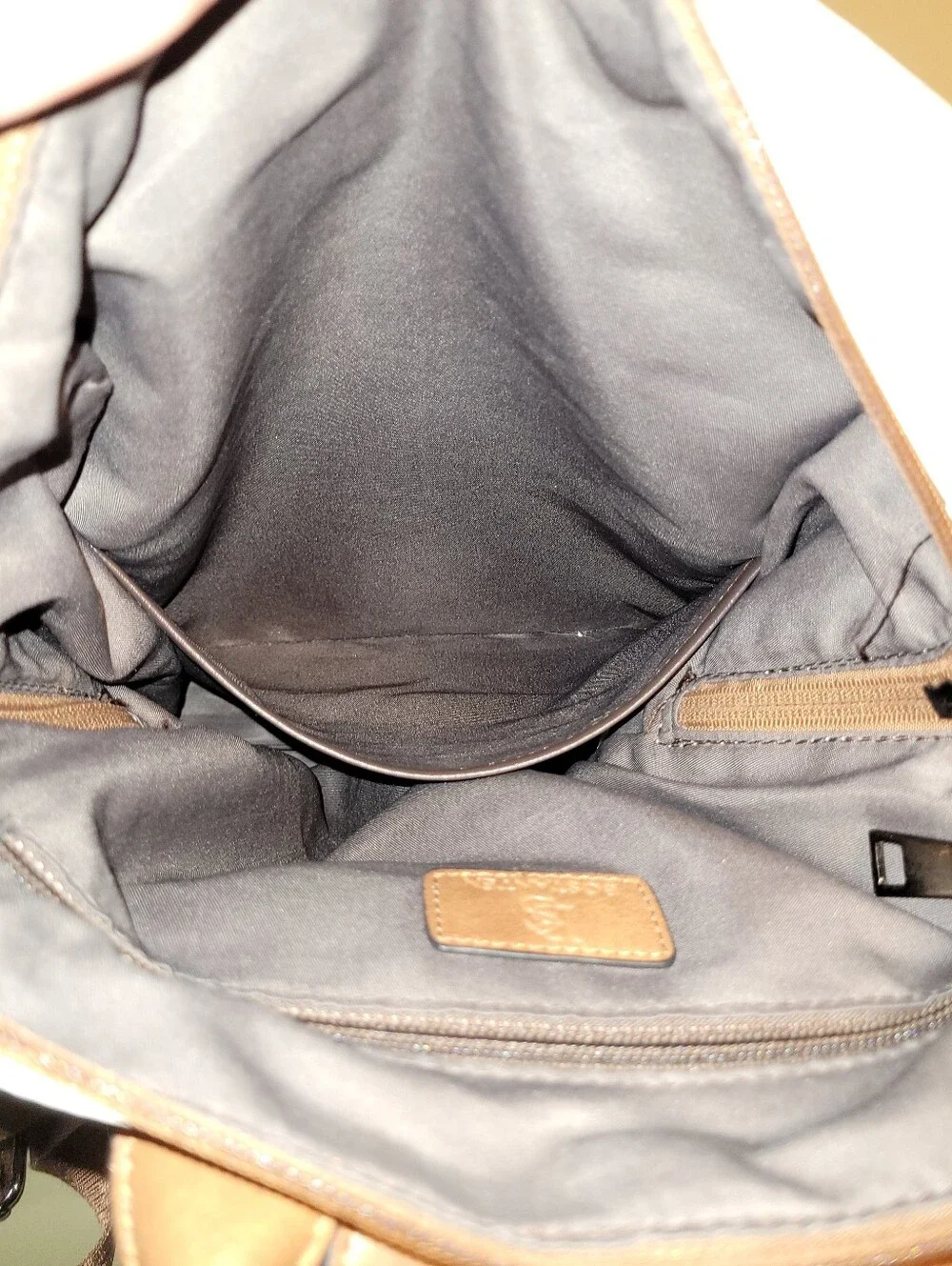 Bostanten White and Brown Women's Backpack.